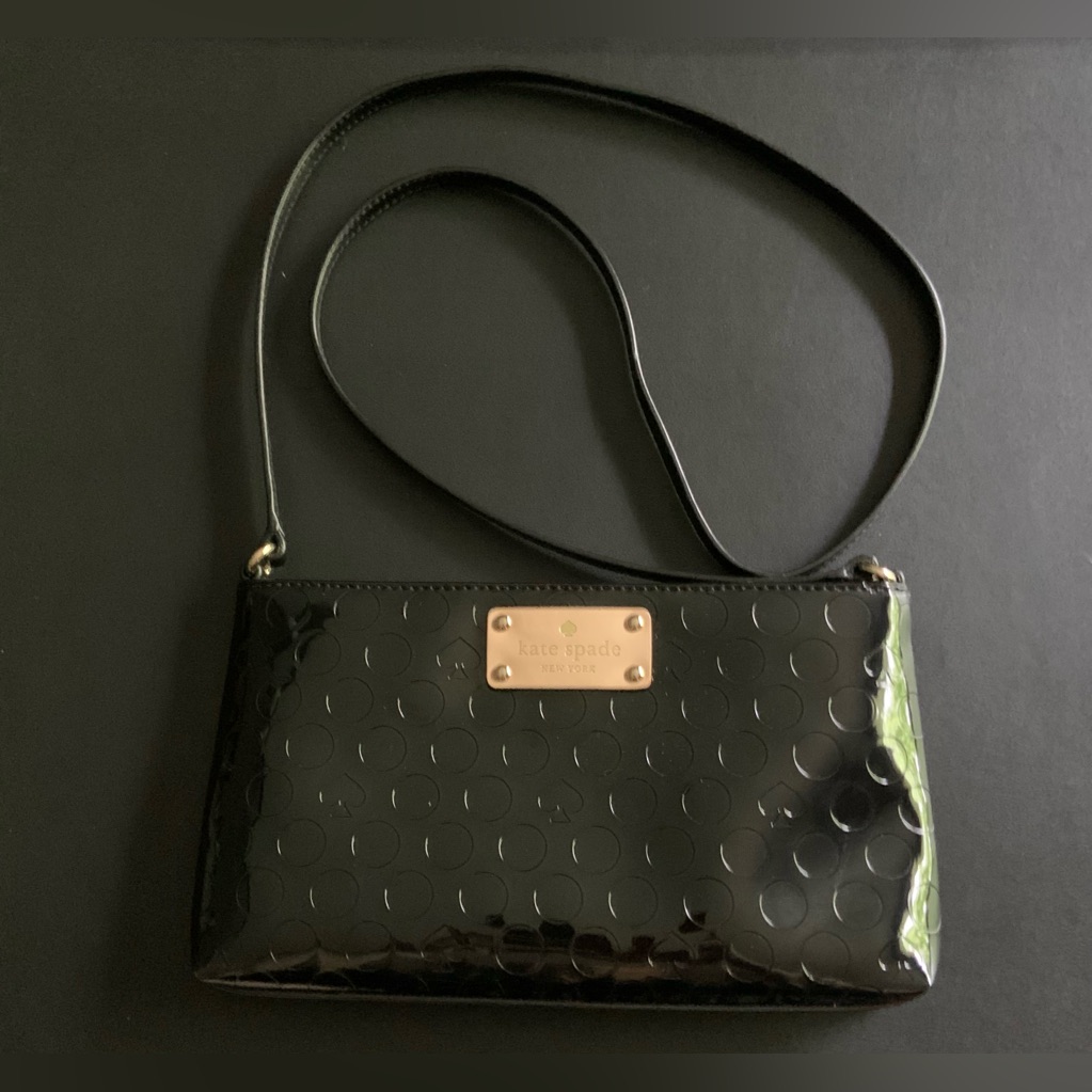 Nwot Kate Spade Black Patent New York Amy Yaletown Crossbody Bag